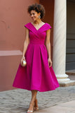 Dusty Rose Une Ligne Col V Mère De La Mariée Robe