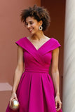 Dusty Rose Une Ligne Col V Mère De La Mariée Robe