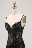 Vert foncé moulante dos nu corset transparent Homecoming Dress avec paillettes