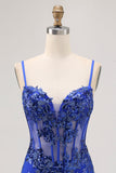 Vert foncé moulante dos nu corset transparent Homecoming Dress avec paillettes