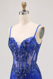 Vert foncé moulante dos nu corset transparent Homecoming Dress avec paillettes