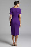 Robe de travail midi fourreau froncé champagne simple