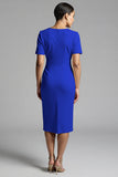 Robe de travail midi fourreau froncé champagne simple
