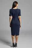 Robe de travail froncée Shesth bleu marine avec fente