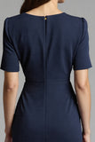 Robe de travail froncée Shesth bleu marine avec fente