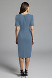 Robe de travail froncée Shesth bleu marine avec fente