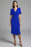 Robe de travail froncée Shesth bleu marine avec fente