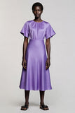 Robe de travail midi à manches violettes