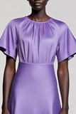 Robe de travail midi à manches violettes