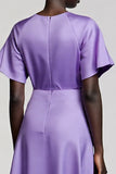 Robe de travail midi à manches violettes