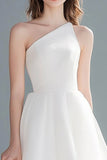 Robe de célibataire midi en organza ivoire à une épaule