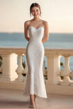 Dentelle Ivory Sweetheart Sirène Maxi Robe de Réception de Mariage