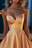 Robe de cocktail trapèze courte orange clair Sweetheart