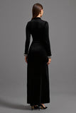 Robe formelle haute-basse en velours noir
