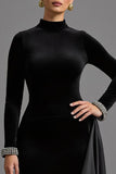 Robe formelle haute-basse en velours noir