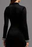 Robe formelle haute-basse en velours noir