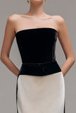 Robe formelle bustier fourreau champagne noir