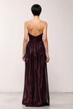 Robe de soirée longue sans bretelles café