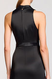 Robe longue de travail noire à revers
