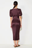 Robe midi fourreau rouge foncé