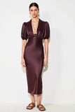 Robe midi fourreau rouge foncé