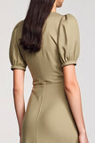 Col bénitier gaine Long Olive Robe