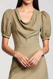 Col bénitier gaine Long Olive Robe
