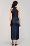 Robe midi fourreau bleu marine