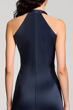 Robe midi fourreau bleu marine