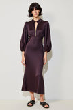 Robe midi fourreau rouge foncé à manches longues