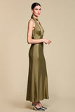 Dos nu Keyhole Sheath Olive Robe