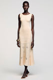 Simple A Line Abricot Midi Robe