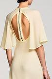 Une ligne abricot trou de serrure midi robe