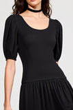 Robe longue en dentelle aligne noire