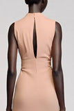 Sirène col rond asymétrique Champagne robe