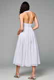 Robe en coton blanc licol une ligne