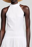 Robe en coton blanc dos nu une ligne