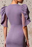 Violet gaine Flutter Manches Robe