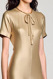 Robe midi en satin champagne