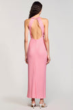 Robe fourreau rose dos nu