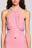 Robe fourreau rose dos nu