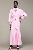 Robe rose à revers cranté
