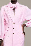 Robe rose à revers cranté