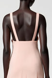 Mousseline de soie rose Une ligne Midi Robe