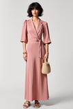 Rose A Line Robe à revers crantés avec ceinture