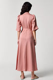 Rose A Line Robe à revers crantés avec ceinture
