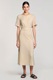 Abricot fourreau col bateau robe