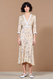 Imprimé Fourreau Abricot Robe midi