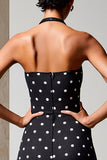 Robe noire à pois licol