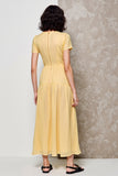 Mousseline de soie jaune Une ligne robe